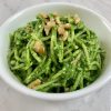 Kale pesto pasta in bowl